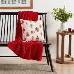 Solid Chenille Knit Throw Blanket Red - Threshold