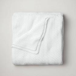 Full/Queen Chunky Knit Bed Blanket White - Casaluna