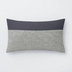 Oversized Color Block Lumbar Throw Pillow Cream/Blue - Threshold designed with Studio McGee