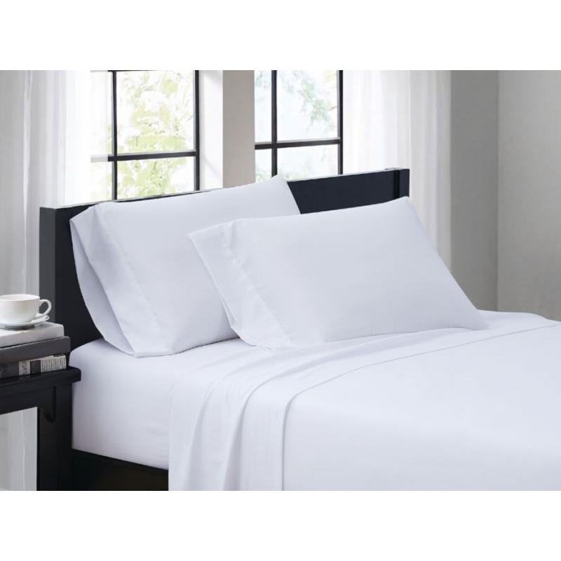 Twin/Twin XL Garment Washed Microfiber Solid Sheet Set White - Room Essentials