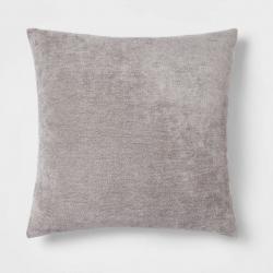 Oversized Chenille Square Throw Pillow Gray