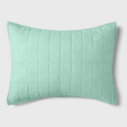 Box Stitch Microfiber Sham Mint - Pillowfort