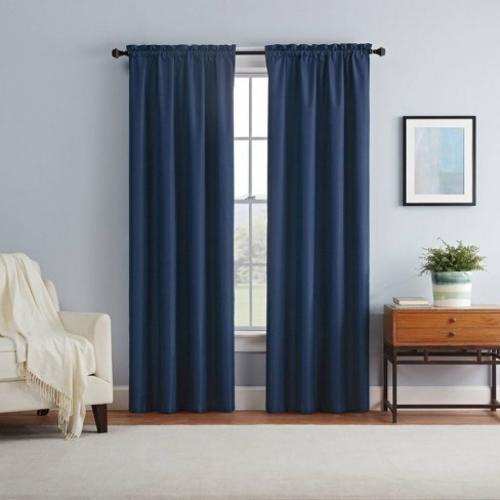 63x42 Braxton Thermaback Blackout Curtain Panel Blue - Eclipse