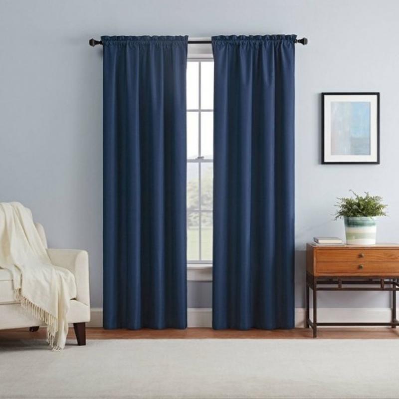 63x42 Braxton Thermaback Blackout Curtain Panel Blue - Eclipse