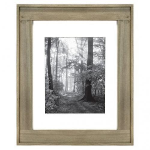 11 x 14 Matted to 8 x 10 Plank Wood Wall Frame Brown
