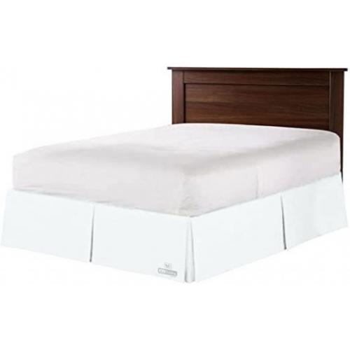 White Wrinkle-Resistant Cotton Bed Skirt (Queen)