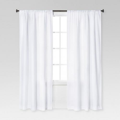 84x54 Farrah Curtain Panel White - Threshold