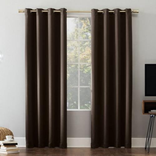 54x52 Oslo Theater Grade Extreme 100% Blackout Grommet Curtain Panel Cocoa Brown