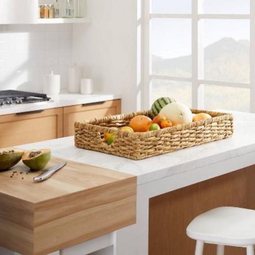 15.75 x 4.33 Chunky Woven Tray Basket Natural - Threshold designed with Studio McGee