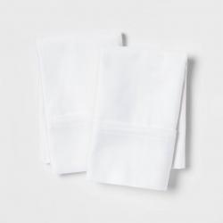 Standard/Queen 400 Thread Count Solid Performance Pillowcase Set White -