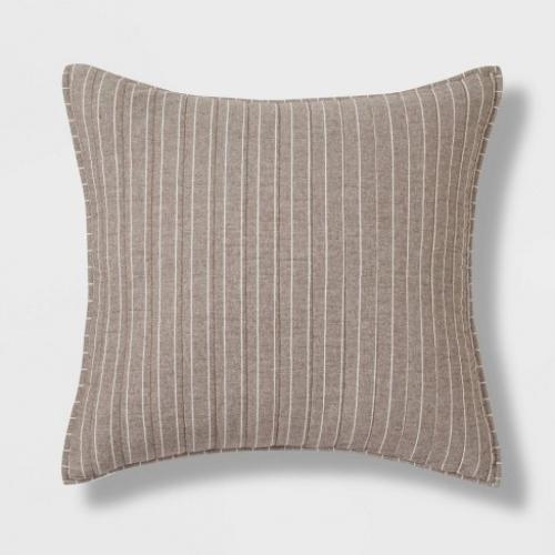 Standard Flannel Stripe Quilt Sham Brown