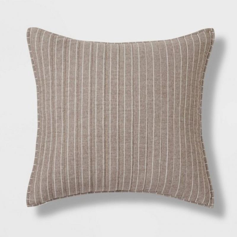 Standard Flannel Stripe Quilt Sham Brown