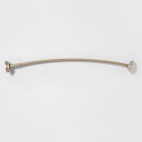 72 Dual Mount Curved Steel Shower Curtain Rod with Tiered End Cap Nickel - Made By Design