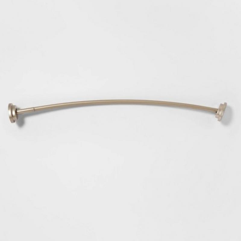 72 Dual Mount Curved Steel Shower Curtain Rod with Tiered End Cap Nickel - Made By Design