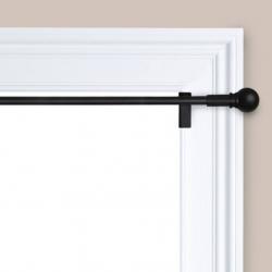 48- 84 Twist and Shout Easy Install Curtain Rod Matte Black - Room Essentials