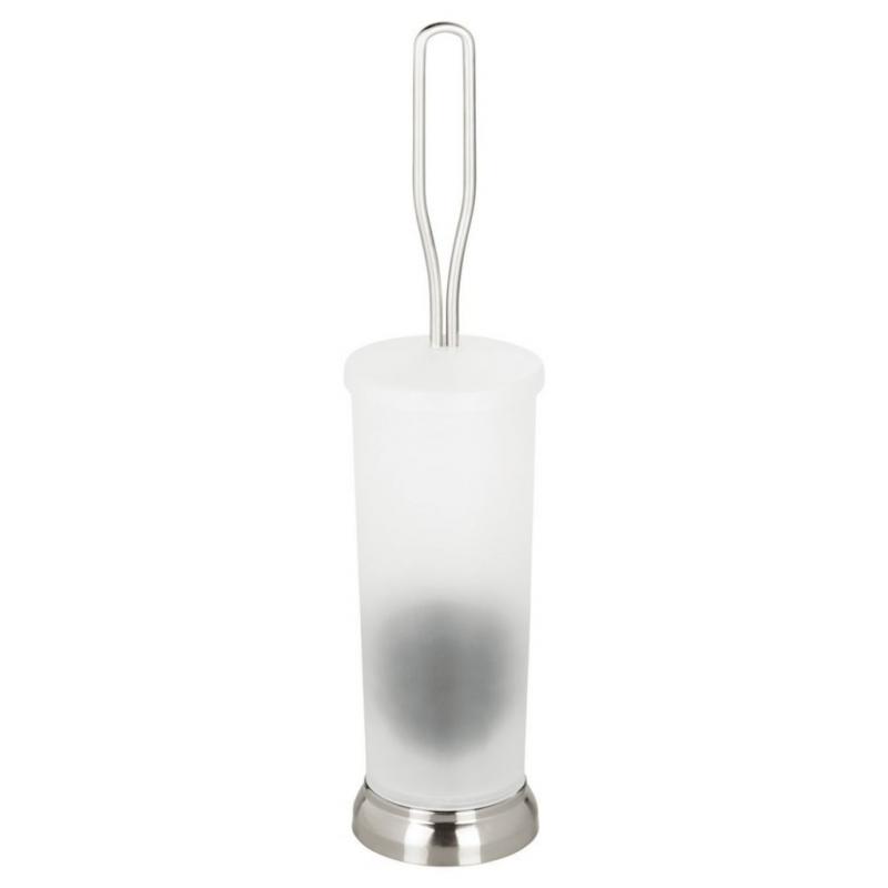 Bathroom Toilet Bowl Brush with Holder Satin Nickel/Frost - Threshold