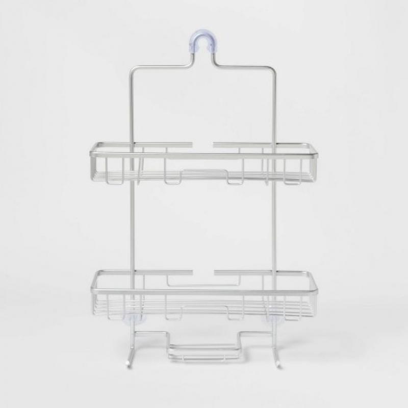 Wide Rustproof Shower Caddy with Lock Top Aluminum - Made By Design