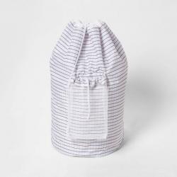 Backpack Laundry Bag Grid Pattern White - Room Essentials