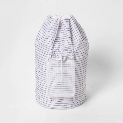 Backpack Laundry Bag Grid Pattern White - Room Essentials