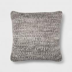 Oversize Marled Knit Square Throw Pillow Gray/Cream - Threshold