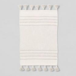 Texture Border Stripe Rug Cream/Silver Gray