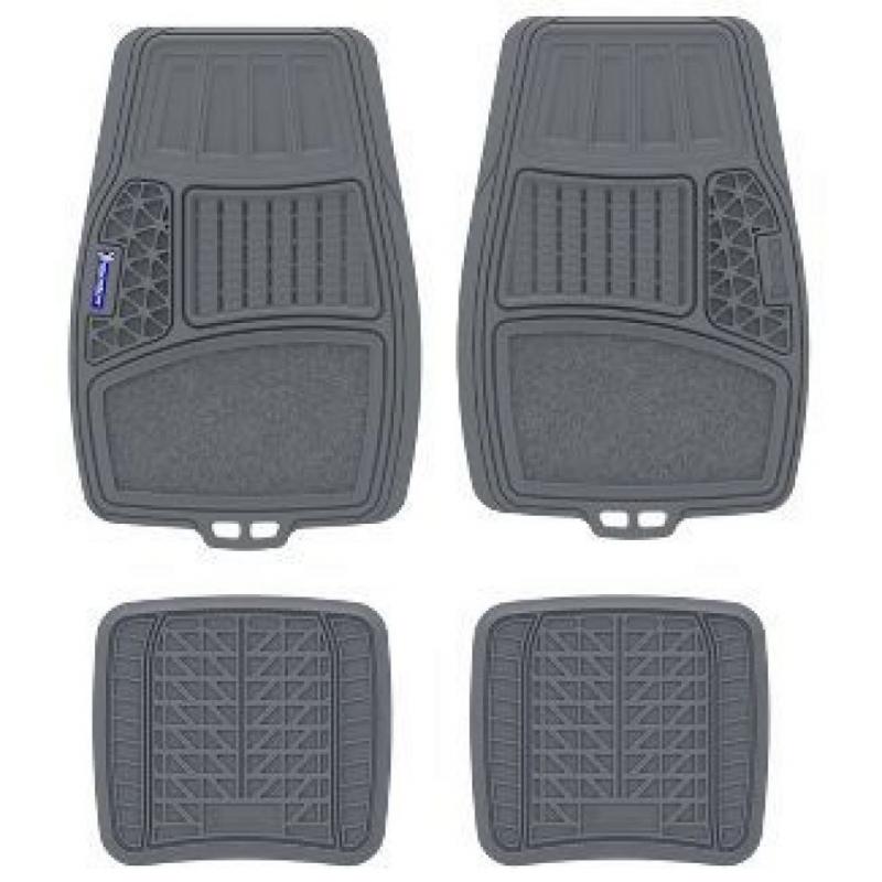 Michelin 19x34 4pc Rubber Floormat Set Gray