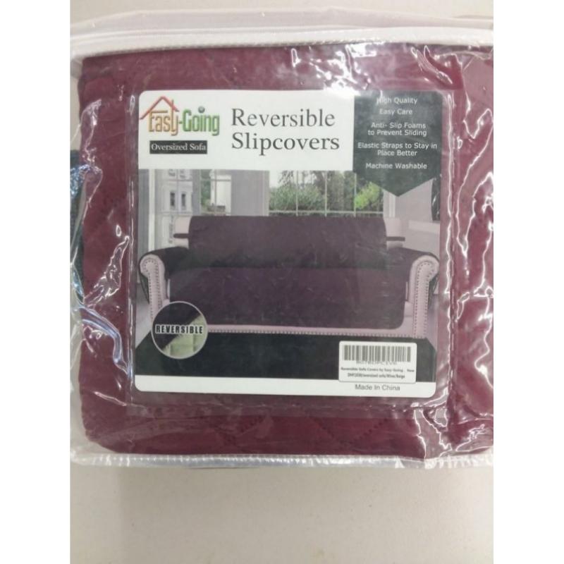 Easy-Going Reversible Slipcover -78” Oversized Sofa, Machine Washable, Water Resistant Furniture Protector with Elastic Straps, Anti-slip