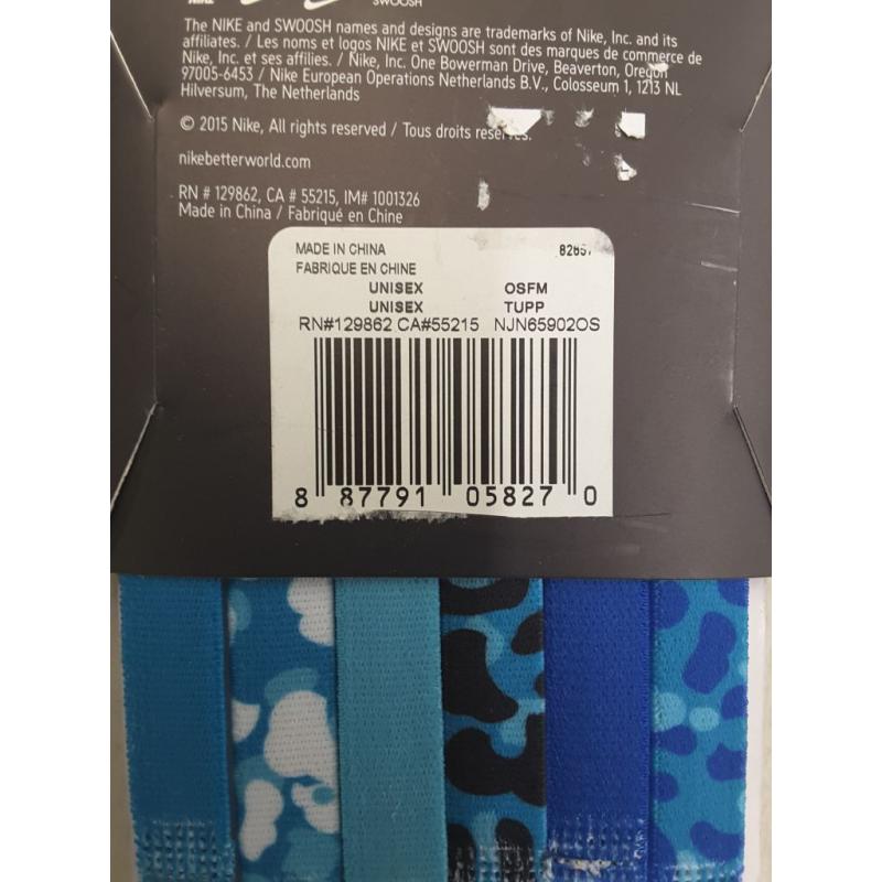 Nike printed headbands assorted 6-pack