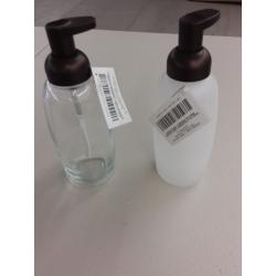 MDesign Modern Glass Refillable Soap Dispenser Pump Bottles