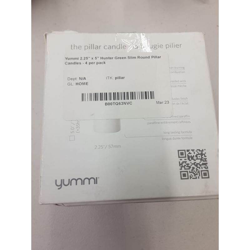 Yummy 2.25 x 5 Hunter Green Slim Round Pillar Candles