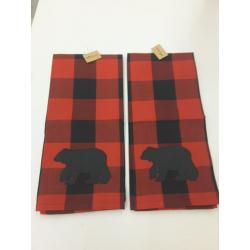 Buffalo Check Bear Decorative Dishtowel