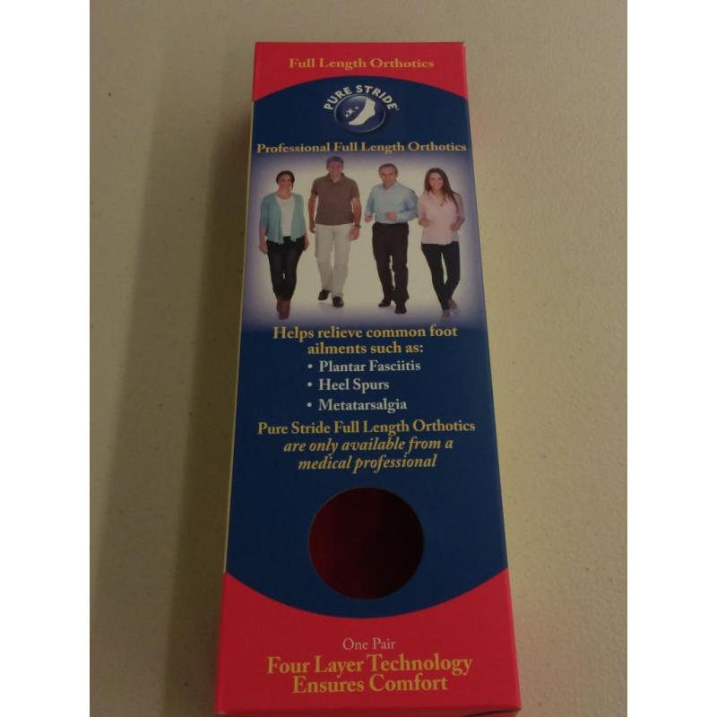 Pure Stride Arch Support Insoles - Overpronation Insoles, Plantar Fasciitis Insoles, 3/4 Length M 11-11.5 / W 13-13.5