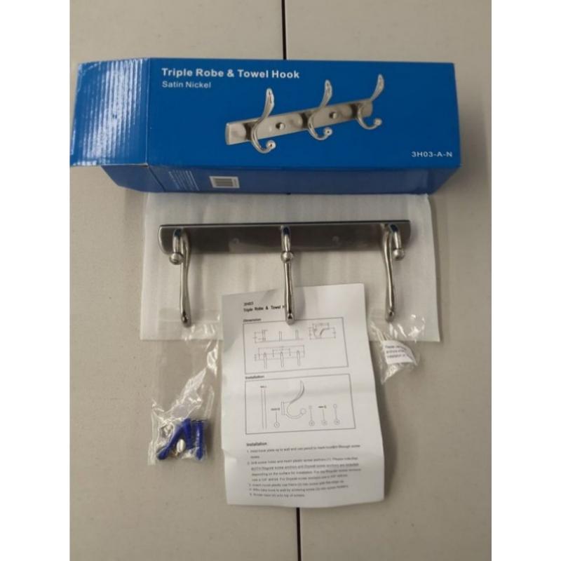 Triple Robe and Towel Hook