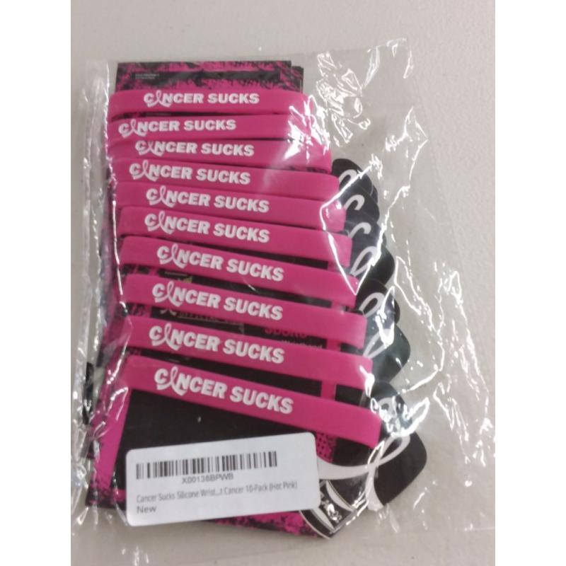 Silicone Bracelet (Cancer Sucks) Hot Pink - Pack of 10