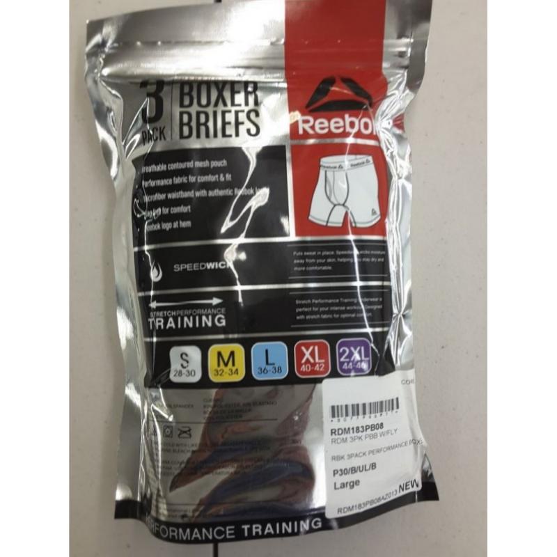 Reebok Performance Boxer Briefs 3 Pack - Men's Large