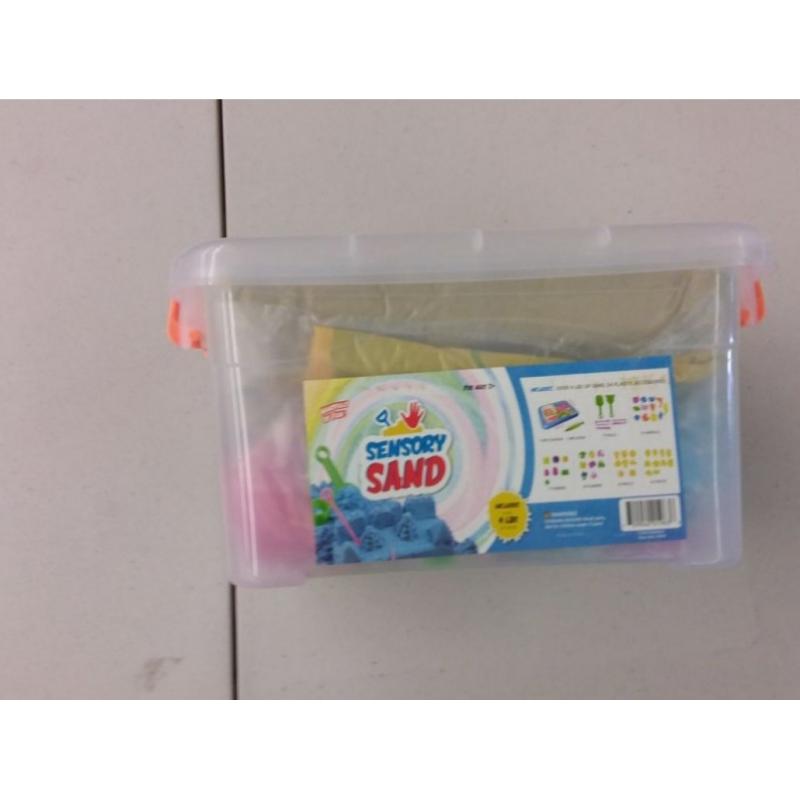 Sensory Sand, 4 Pounds of Beige Sand/54 Plastic Accessories