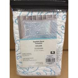 Vera Bradley. Swedish Floral Turquoise Sham - Standard Qty 1