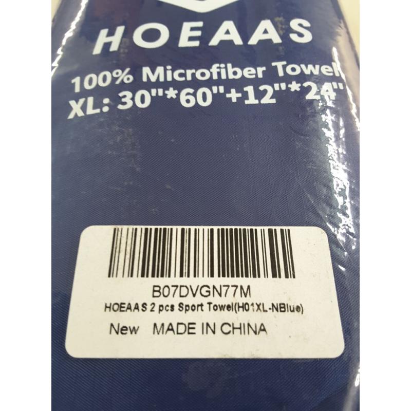 HOEAAS 2 Pack Microfiber Travel & Sports & Beach Towel - XL