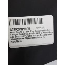 Keser Sports. Ping pong paddle set. 4-player racket set bundle with 8 Professional balls