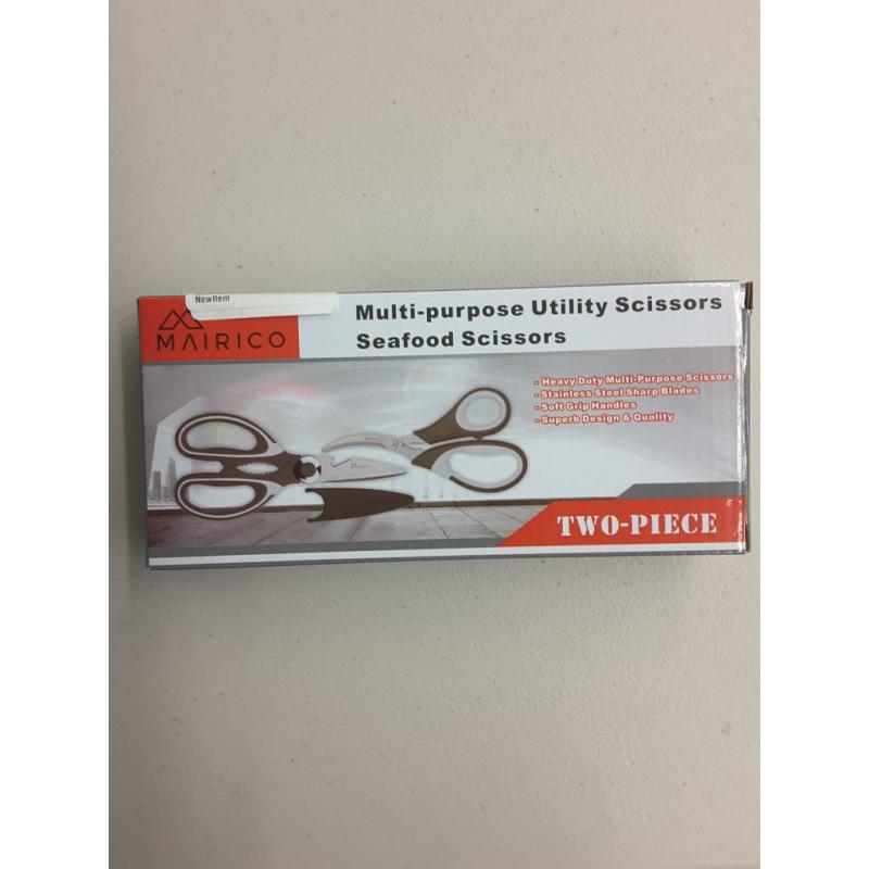 MAIRICO multi-purpose utility scissors. Seafood scissors. Two piece