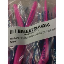36 Mint Burst prepasted colorful toothbrushes