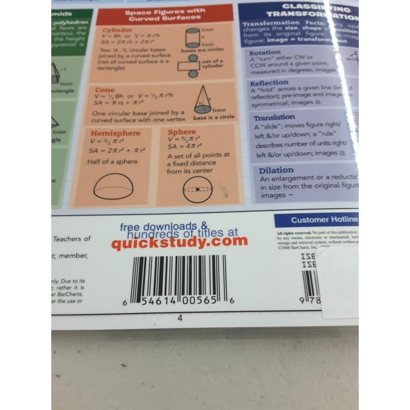 Barcharts Math Fundamentals 3 Laminated Study Guide