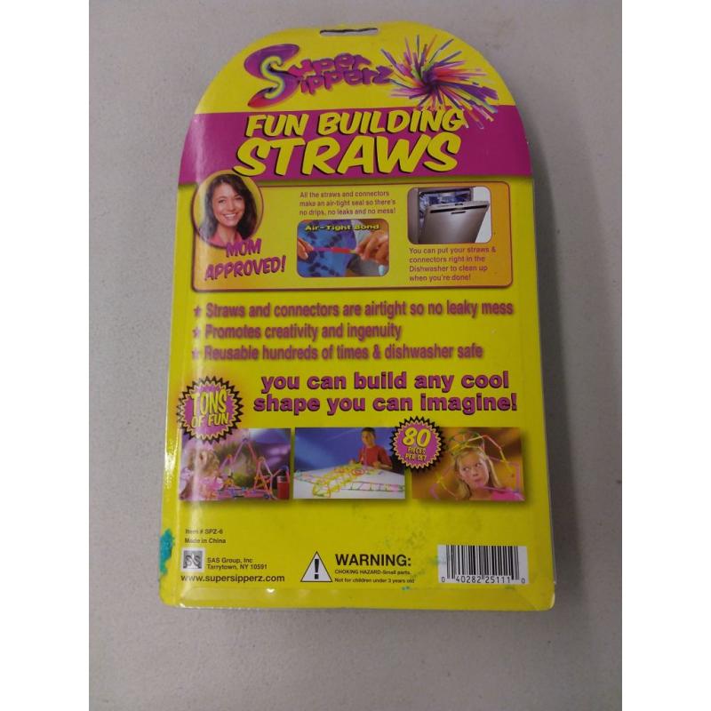 As Seen On TV Super Sipperz 80 Piece Fun Building Straws