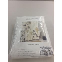 DS Bath Silhouette Flower Shower Curtain 72 W x 78 H