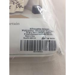 DS Bath Silhouette Flower Shower Curtain 72 W x 78 H