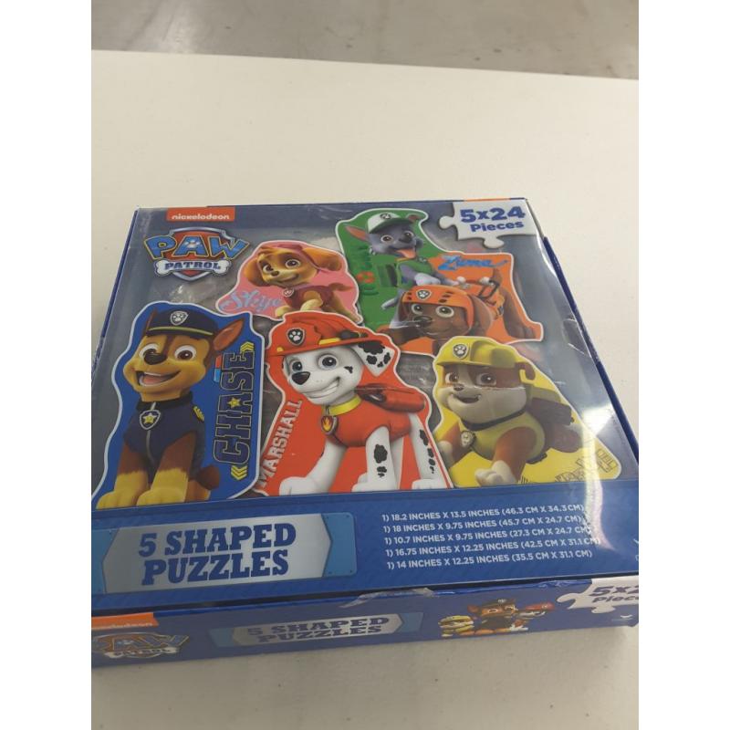 Paw Patrol 5 Shaped Puzzles 5 x 24 Pieces 
