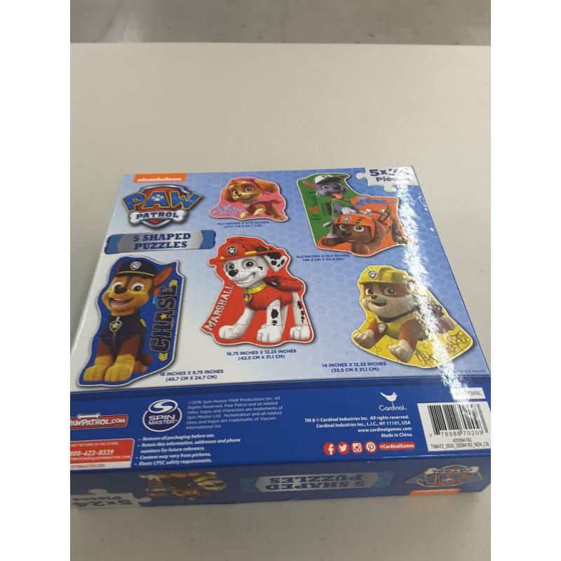 Paw Patrol 5 Shaped Puzzles 5 x 24 Pieces 