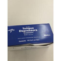 Medline Sterile Tongue Depressors, 100 Count, 6