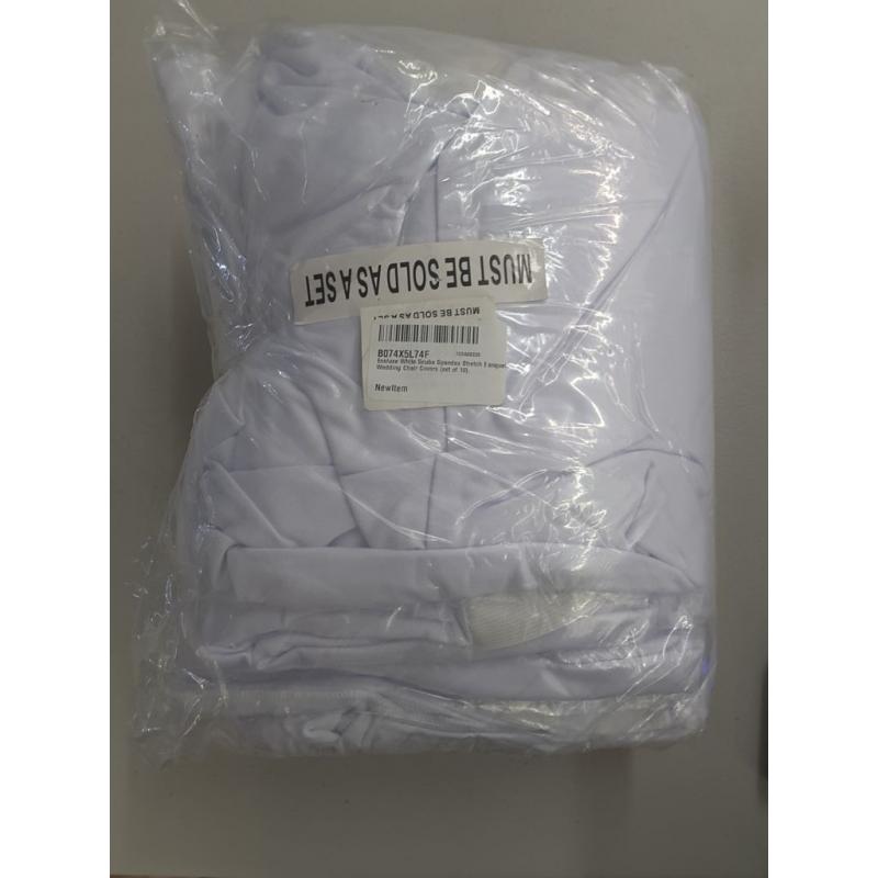Spring Rose (TM) Ecoluxe White Scuba Spandex Stretch Banquet Wedding Chair Back Covers (Set of 10).