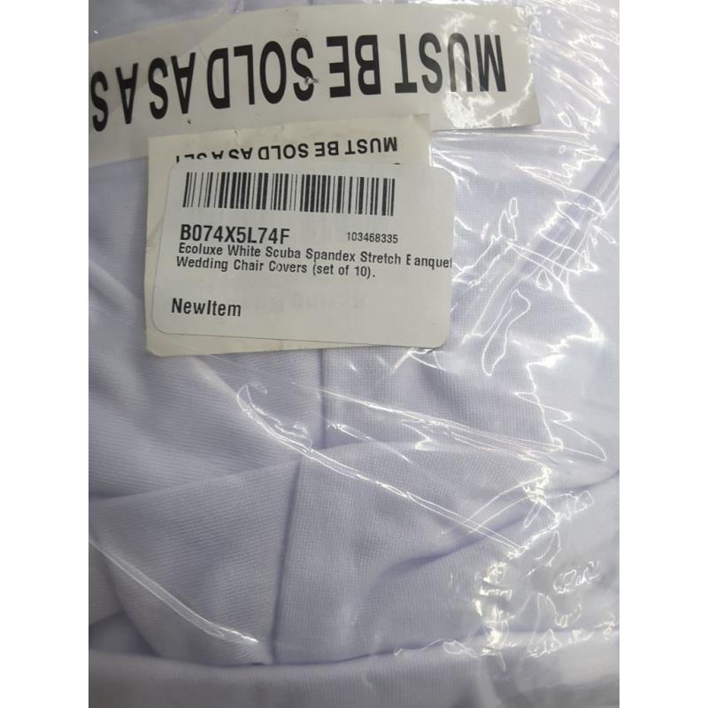 Spring Rose (TM) Ecoluxe White Scuba Spandex Stretch Banquet Wedding Chair Back Covers (Set of 10).